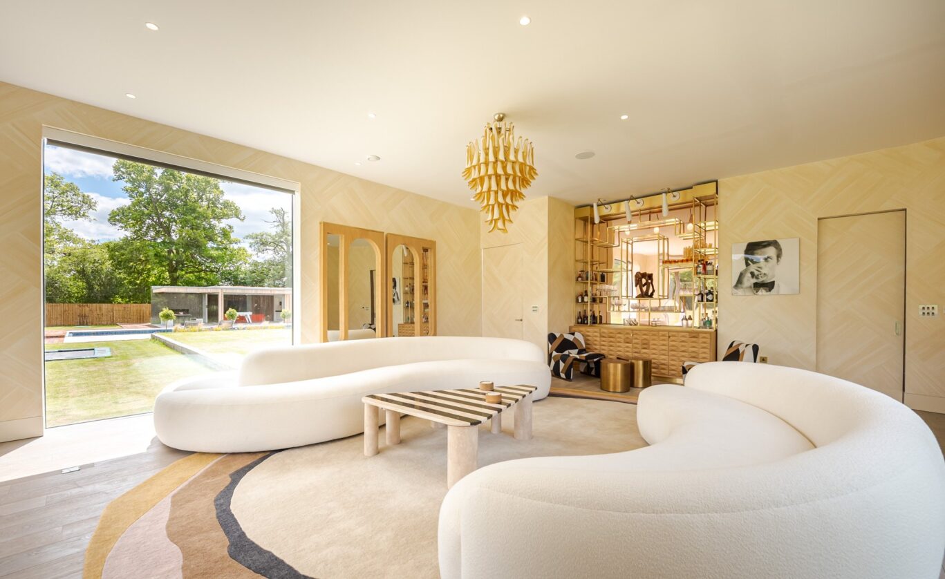 Surrey villa lounge with modern sofas