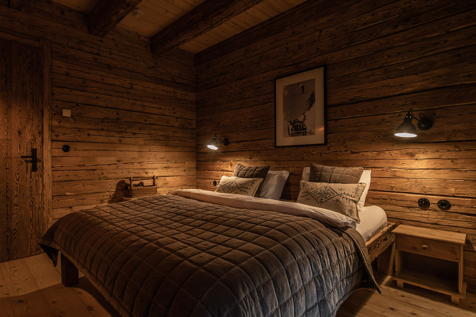 Bedroom at Alpine lodge Austria
