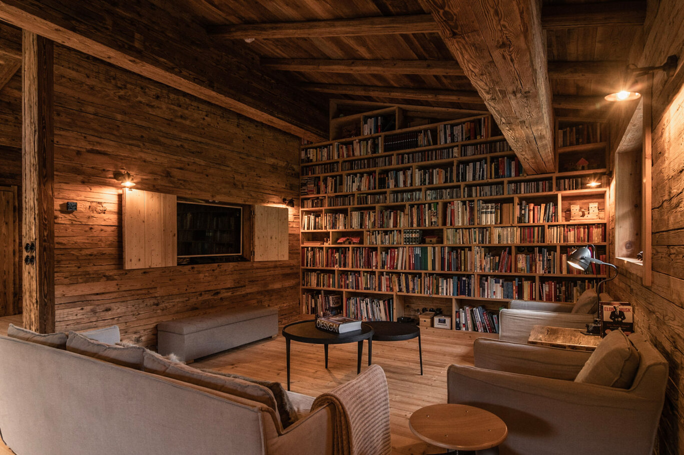 Library in a luxury Austrian chalet