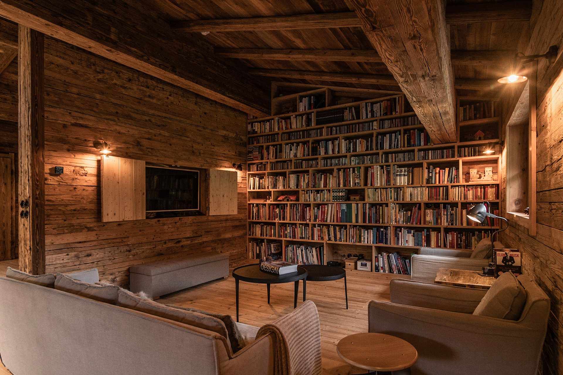 Library in a luxury Austrian chalet