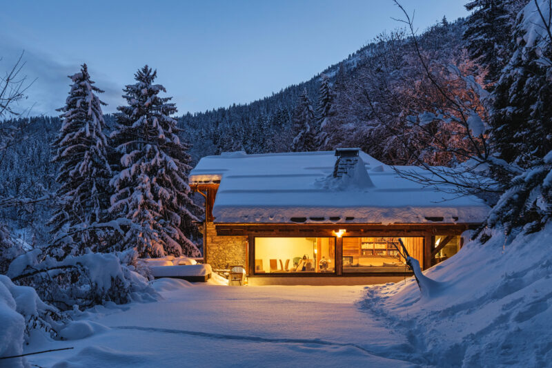 Chalet in snow in les Houches chamonix