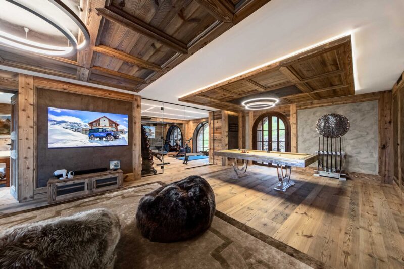 luxury italian ski chalet with games room and cinema