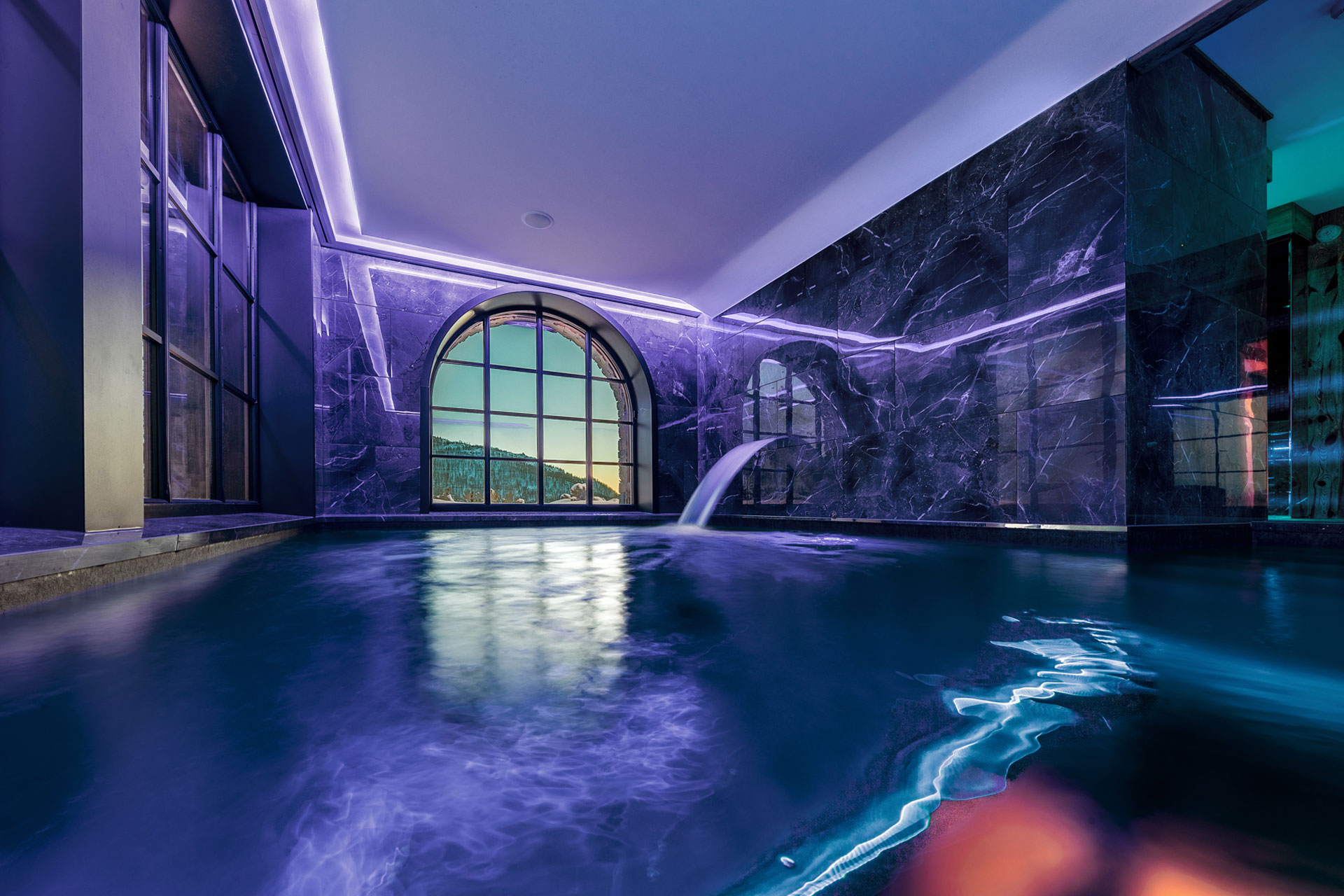 luxury italian ski chalet indoor swimming pool