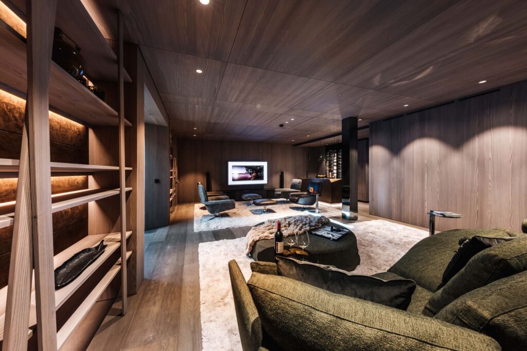 Tv room in exclusive private chalet in Lech Austria