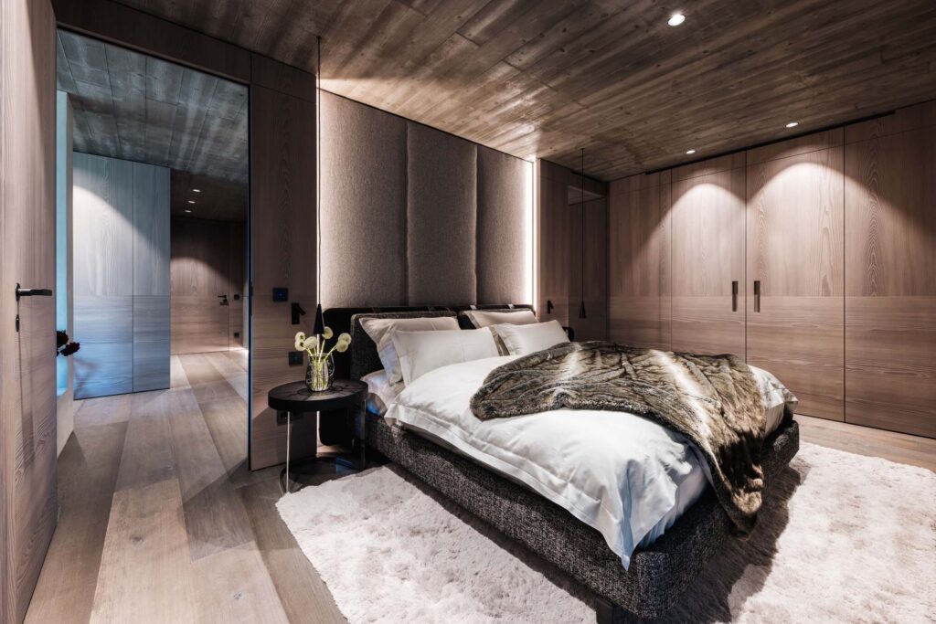 bedroom in exclusive private chalet in Lech Austria