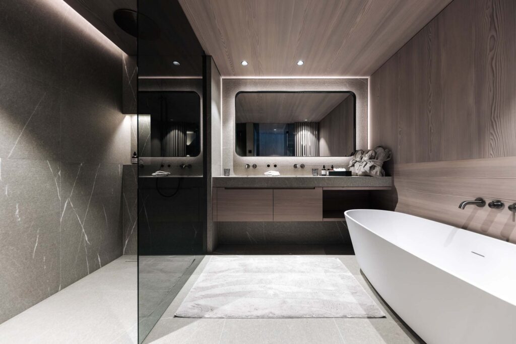 bathrooms in exclusive private chalet in Lech Austria