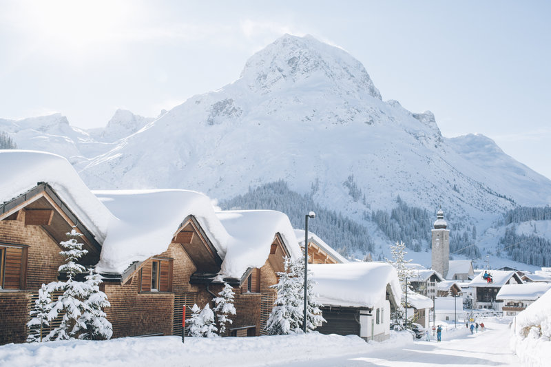 Lech Austria covered in snow