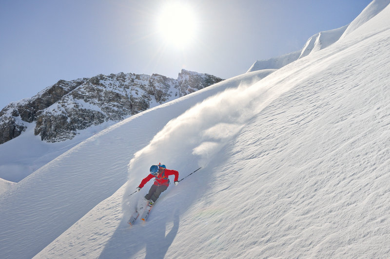 skiing off piste in Lech Austria