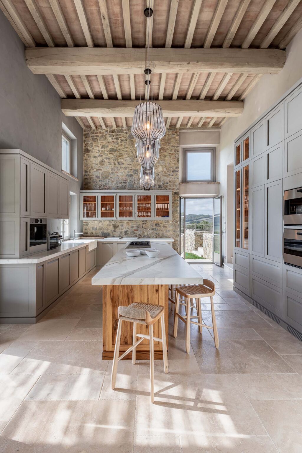 Luxury kitchen at private villa in tuscany