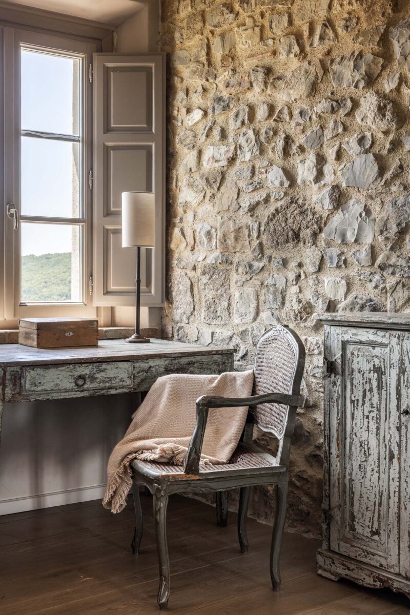 View out of Tuscany window overlooking vineyards