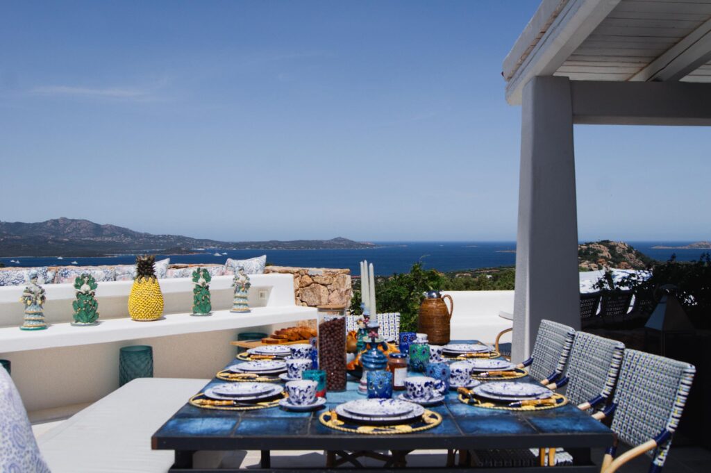 Looking out to sea in Sardinia from luxury villa